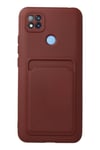 Mey İthalat®   Redmi 9C Kılıf Kelvin Kartvizitli Silikon - Bordo