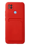 Mey İthalat®   Redmi 9C Kılıf Kelvin Kartvizitli Silikon - Kırmızı
