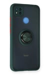 Mey İthalat®   Redmi 9C Kılıf Montreal Yüzüklü Silikon Kapak - Yeşil