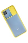 Mey İthalat®   Redmi 9C Kılıf Palm Buzlu Kamera Sürgülü Silikon - Sarı