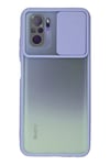 Mey İthalat®   Redmi Note 10 Kılıf Palm Buzlu Kamera Sürgülü Silikon - Lila