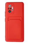 Mey İthalat®   Redmi Note 10 Pro Kılıf Kelvin Kartvizitli Silikon - Kırmızı
