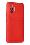 Mey İthalat®   Redmi Note 10 Pro Kılıf Kelvin Kartvizitli Silikon - Kırmızı