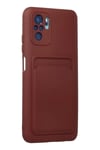 Mey İthalat®   Redmi Note 10S Kılıf Kelvin Kartvizitli Silikon - Bordo