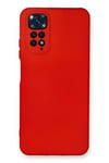 Mey İthalat®   Redmi Note 11 Kılıf Nano içi Kadife Silikon - Kırmızı