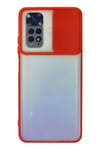 Mey İthalat®   Redmi Note 11 Kılıf Palm Buzlu Kamera Sürgülü Silikon - Kırmızı