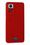 Mey İthalat®   Redmi Note 11 Pro Kılıf Kelvin Kartvizitli Silikon - Kırmızı