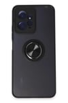 Mey İthalat®   Redmi Note 12 4G Kılıf Montreal Yüzüklü Silikon Kapak - Siyah