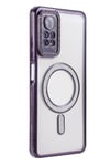 Mey İthalat®   Redmi Note 12 Pro 4G Joke Simli Magneticsafe Kılıf - Derin Mor