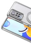 Mey İthalat®   Redmi Note 12 Pro 4G Joke Simli Magneticsafe Kılıf - Gümüş