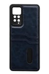 Mey İthalat®   Redmi Note 12 Pro 4G Kılıf Sara Kartvizitli Deri Kılıf - Lacivert