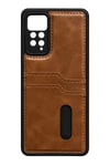 Mey İthalat®   Redmi Note 12 Pro 4G Kılıf Sara Kartvizitli Deri Kılıf - Taba