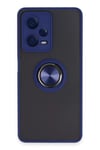 Mey İthalat®   Redmi Note 12 Pro 5G Kılıf Montreal Yüzüklü Silikon Kapak - Lacivert