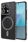 Mey İthalat®   Redmi Note 13 Pro 4G Joke Simli Magneticsafe Kılıf - Siyah