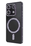 Mey İthalat®   Redmi Note 13 Pro 4G Joke Simli Magneticsafe Kılıf - Derin Mor