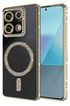 Mey İthalat®   Redmi Note 13 Pro 4G Joke Simli Magneticsafe Kılıf - Gold