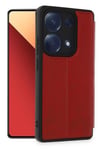 Mey İthalat®   Redmi Note 13 Pro 4G Kılıf Flip Cover - Kırmızı