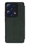 Mey İthalat®   Redmi Note 13 Pro 4G Kılıf Flip Cover - Koyu Yeşil