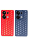 Mey İthalat®   Redmi Note 13 Pro 4G Kılıf Petek Silikon Kapak - Kırmızı
