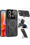 Mey İthalat®   Redmi Note 13 Pro 5G Kılıf Joy Lens Standlı Kapak - Koyu Yeşil
