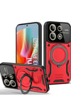 Mey İthalat®   Redmi Note 13 Pro 5G Kılıf Joy Lens Standlı Kapak - Kırmızı