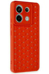 Mey İthalat®   Redmi Note 13 Pro 5G Kılıf Petek Silikon Kapak - Kırmızı