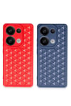 Mey İthalat®   Redmi Note 13 Pro 5G Kılıf Petek Silikon Kapak - Lacivert