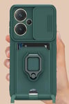 Mey İthalat®   Redmi Note 13 Pro Plus Kılıf Zuma Kartvizitli Yüzüklü Silikon - Lacivert