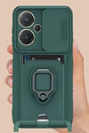 Mey İthalat®   Redmi Note 13 Pro Plus Kılıf Zuma Kartvizitli Yüzüklü Silikon - Siyah