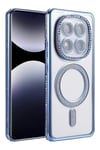 Mey İthalat®   Redmi Note 14 Pro 5G Joke Simli Magneticsafe Kılıf - Mavi