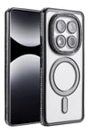 Mey İthalat®   Redmi Note 14 Pro 5G Joke Simli Magneticsafe Kılıf - Siyah