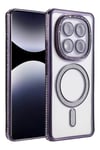 Mey İthalat®   Redmi Note 14 Pro 5G Joke Simli Magneticsafe Kılıf - Derin Mor