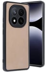 Mey İthalat®   Redmi Note 14 Pro 5G Kılıf Aras Deri Kapak - Pudra
