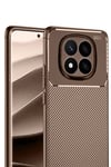 Mey İthalat®   Redmi Note 14 Pro 5G Kılıf Auto Focus Karbon Kapak - Kahverengi