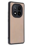 Mey İthalat®   Redmi Note 14 Pro 5G Kılıf Aras Deri Kapak - Pudra