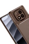 Mey İthalat®   Redmi Note 14 Pro Plus Kılıf Auto Focus Karbon Kapak - Kahverengi