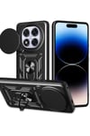 Mey İthalat®   Redmi Note 14 Pro Plus Kılıf Pars Lens Yüzüklü Silikon - Siyah