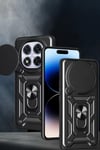 Mey İthalat®   Redmi Note 14 Pro Plus Kılıf Pars Lens Yüzüklü Silikon - Siyah