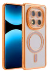 Mey İthalat®   Redmi Note 15 Pro Plus 5G Joke Simli Magneticsafe Kılıf - Turuncu