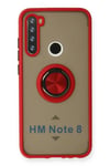 Mey İthalat®   Redmi Note 8 Kılıf Montreal Yüzüklü Silikon Kapak - Kırmızı