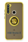 Mey İthalat®   Redmi Note 8 Kılıf Montreal Yüzüklü Silikon Kapak - Sarı