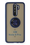 Mey İthalat®   Redmi Note 8 Pro Kılıf Montreal Yüzüklü Silikon Kapak - Lacivert