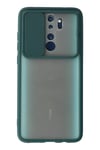 Mey İthalat®   Redmi Note 8 Pro Kılıf Palm Buzlu Kamera Sürgülü Silikon - Yeşil