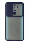 Mey İthalat®   Redmi Note 8 Pro Kılıf Palm Buzlu Kamera Sürgülü Silikon - Lacivert