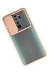 Mey İthalat®   Redmi Note 8 Pro Kılıf Palm Buzlu Kamera Sürgülü Silikon - Pembe