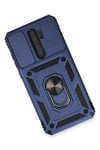 Mey İthalat®   Redmi Note 8 Pro Kılıf Pars Lens Yüzüklü Silikon - Lacivert