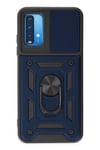 Mey İthalat®   Redmi Note 9 4G Kılıf Pars Lens Yüzüklü Silikon - Lacivert