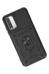 Mey İthalat®   Redmi Note 9 4G Kılıf Pars Lens Yüzüklü Silikon - Siyah