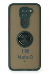 Mey İthalat®   Redmi Note 9 Kılıf Montreal Yüzüklü Silikon Kapak - Yeşil