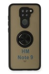 Mey İthalat®   Redmi Note 9 Kılıf Montreal Yüzüklü Silikon Kapak - Siyah